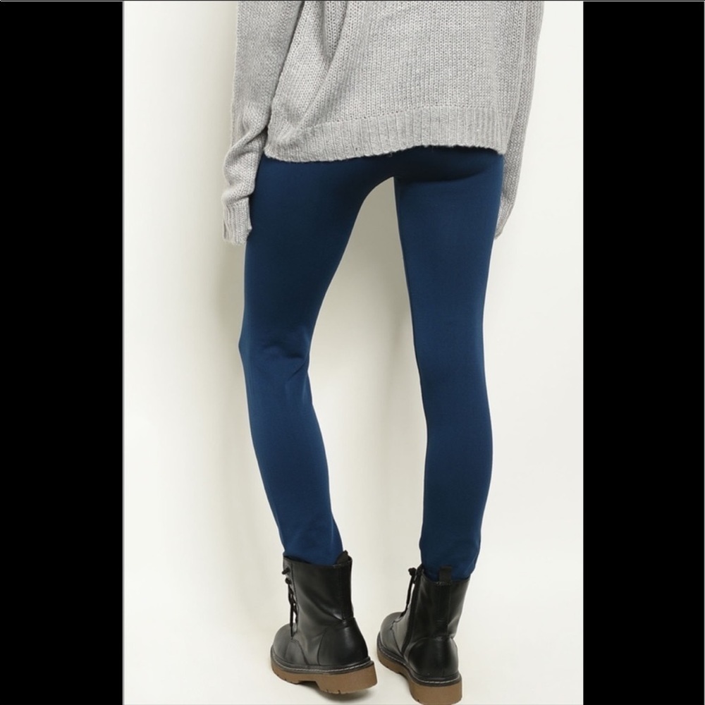 Fabric & Fabric OSFM NAVY Fleece Legging NIP - Picture 4 of 9